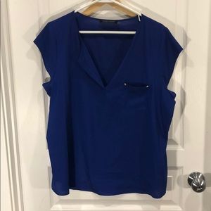 Blue, short sleeved, Ivanka Trump blouse.